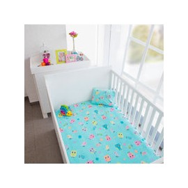 Sábana invernal microfibra para cuna Búhos