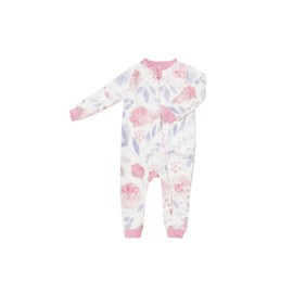 Pijama ultrasuave de microfibra para bebé (mameluco) Floral